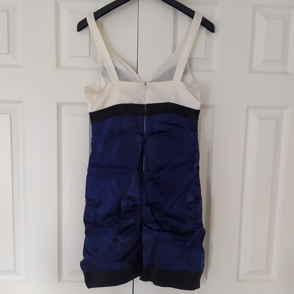 Blue Y2K Colorblock Bodycon Cocktail Prom Dress - Picture 2 of 8